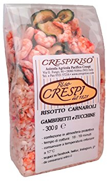 Crespiriso - Risotto Pronto con Gamberetti e Zucchine e Riso Carnaroli 300g - Perfetto per Quattro Persone, Gustoso e Facile da Preparare