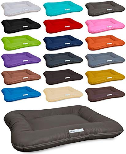 dogsfavorite Hundebett Classic aus Kunstleder Gr. XXL 135 x 110cm Taupe Hundekissen Hundesofa Hundebetten