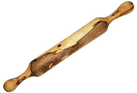 Teigroller/Nudelholz aus Olivenholz von der Marke KeboLiv, handlich, aus einem Stück handgefertigt, mit einer traumhaft schönen Maserung, 45 cm