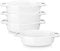 LOVECASA Fuente para Horno Pastelería, Juego de 4 Piezas 210ML Ovalada Mini Moldes para Hornear de Porcelana Esmaltados para Tartas, Postre, Lasaña, Pastel, Soufflé, Blanco