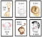 WIETRE 6er Set Bilder Tiere Kinderzimmer Babyzimmer Deko | Bild Junge Mädchen Poster DIN A4 | Waldtiere Safari Afrika Tiere Tierposter Dekoration (mit schwarzen Rahmen)