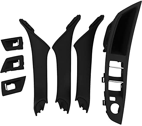 WSYYWD 7Pcs Auto Fahrersitz Vorne Rechts Armlehne Innen Türgriff Pull 1Loch Fit Für BMW F10 10-17 LHD Auto Interior-Schwarz