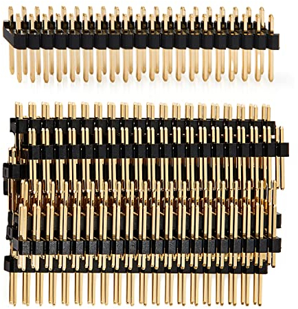 CHANZON Pin Header Strip for Arduino Gpio 2x20 pin x 10pcs Male Headers Pins Straight Double Row Gold Plated Pitch 2.54mm 0.1 inch Breakaway for PCB Connector Raspberry pi Machine Breadboard