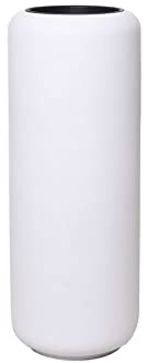 VIVANNO Pflanzgefäß Bodenvase Fiberglas Weiß Matt MERA 90xD35 cm