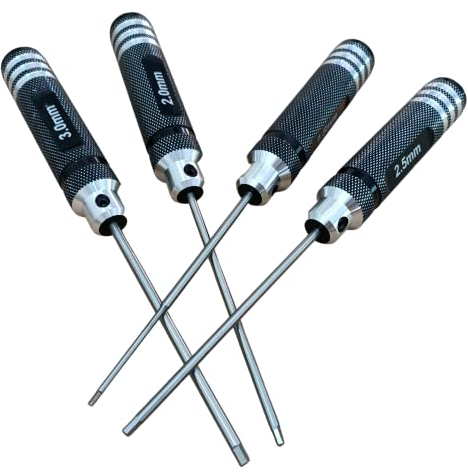 LinsyRC 4-Pack Cacciaviti Esagonali 1,5mm 2,0mm 2,5mm 3,0mm Chiave RC Tool Kit per RC Car Helicopter Multi-Axis Carbon Fiber Quadcopter FPV Racing Frame