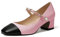 Elashe Femme Escarpins Talon Carré Pumps Petit Talon Mary Jane Chaussure Rose EU38