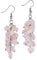 Nupuyai Rose Quartz Crystal Stone Long Tassel Drop Earrings for Women, Chakra Healing Stone Dangle Earrings for Wedding Party Vacation, 62mm