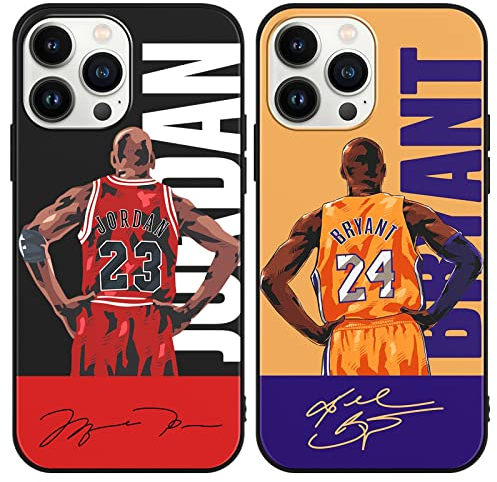 nurkorki [2 Stück Handyhülle für iPhone 13 Pro Max 6,7 Hülle,Basketball Player Star 23 24 Design Muster Weich TPU Silikon Design Case Stoßfest Cover Kompatibel mit iPhone 13 Pro Max
