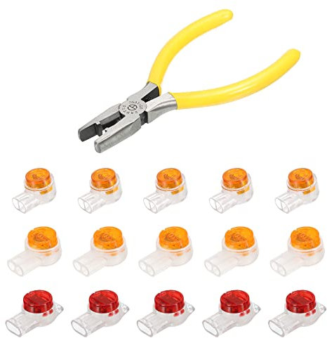 sourcing map UY/UR/UB Wire to Wire Connector K1/K2/K3 Corrosion-Resistant Moisture-Proof Connector with Crimping Pliers for Weak Current Wire Connection