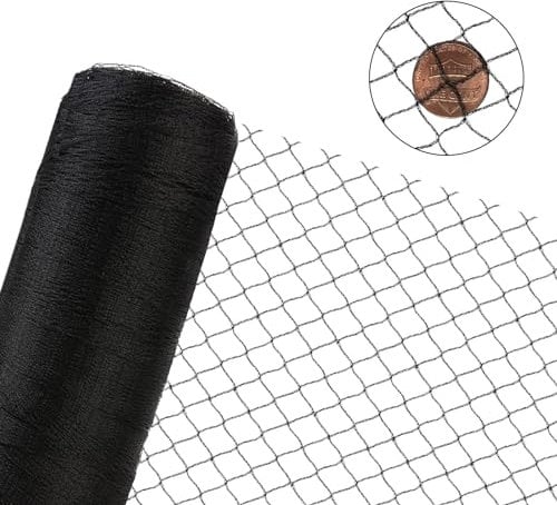 Vocray 3x3M Vogelschutznetz, Starkes Gewebt Vogelnetz, Reißfest Dehnbar Robust, UV Beständig, Engmaschig Vogelabwehr Netz, Obstbaumnetz, Teichnetz, Hühnernetz,12X12mm Maschenweite.