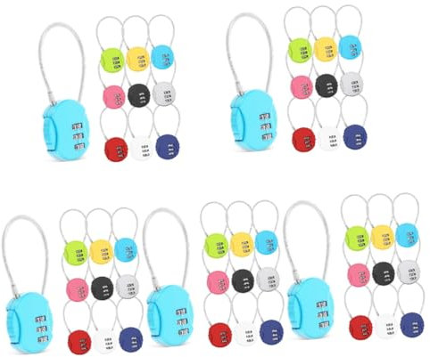 UKCOCO 50pièces Cadenas à Pour Valises Serrures Métal Avec Code Locks Colorés Pour Voyage Et Sécurité Des Bagages Ciel