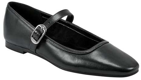 Marc Fisher LTD Women's Garissa Mary Jane Flat, Black Leather 001, 2 UK