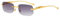 Glistenz Rechteck Randlose Sonnenbrille, Damen Retro Sunglasses, UV400 Schutz, Polycarbonat Rahmen, Transparent Linsen, Unisex, Erwachsene