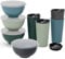 Greentainer Juego de tazones y tazas de cereales grandes irrompibles con tapas, juego de 4 tazas de café de viaje ligeras de plástico, aptas para lavavajillas y microondas, vajilla de camping,