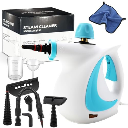Parco Steam Cleaner, Natural Steam Cleaner, Handheld Steam Cleaner, Steam Cleaner For Home for All Surfaces, 1050w High Temperature Pressurized, with 9 Accessories (Blue)