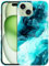 GlamCase for iPhone 15, iPhone 15 Case - Abstract Marble Teal Design Printed Slim & Sleek Cute Plastic Hard Snap on Protective Designer Back Phone Case/Cover for iPhone 15