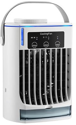 Ventilatore da tavolo mini USB-C con nebulizzatore, silenzioso e portatile, adatto per casa e ufficio