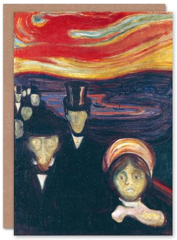 Artery8 Edvard Munch Art Card Anxiety Figures Oil Painting