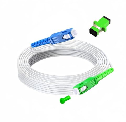MiusKiw Cable Fibre Optique Freebox 30m, Rallonge Free SC/APC à SC/UPC | Compatible Free Pop/Pop S/Ultra/Révolution Light. IL≤0,2dB RL≥60dB. G.657.A2 LSZH Ø3mm. Rayon 7,5mm. +1 Coupleur SC/APC