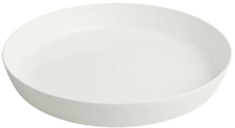 B2C Premium Glossy Flower Pot Saucer – Water-Resistant Plant Trays to Protect Furniture & Floors – Multiple Sizes & Colors for Indoor & Outdoor Plants (White, 15.5cm)