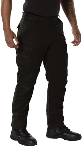 Rothco Rip-Stop BDU Pants (US, Alpha, Medium, Regular, Regular, Black)