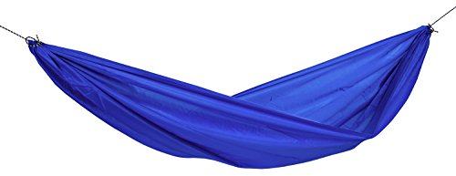 AMAZONAS Ultra-Light Hängemattenset Travel Set Blue große Leichthängematte inkl. Seil und Haken 450g 275x140cm Packmaß 21,5 x 7,5 cm bis 120kg
