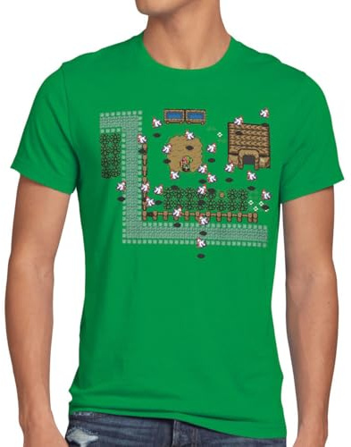 style3 Link Retro Gamer T-Shirt Herren, Größe:XXL, Farbe:Grün
