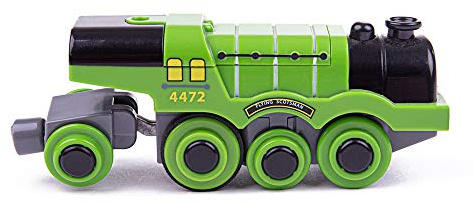 Bigjigs Rail Flying Scotsman Battery Train - Compatible with Most Major Wooden Railway Set Brands, Motorised Train for Wooden Track