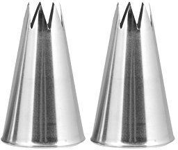 Piazza 4053 Confezione 2 Pezzi Bocchette per Decorazione con Foro a Stella - in Acciaio Inox - Diametro 12 mm