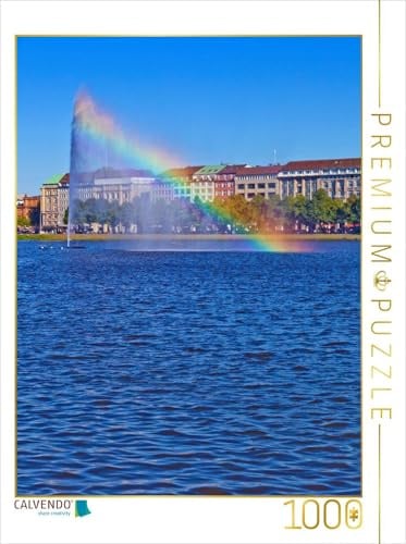 CALVENDO Puzzle Hamburg Alsterfontäne | 1000 Teile Lege-Größe 48 x 64 cm Foto-Puzzle für glückliche Stunden