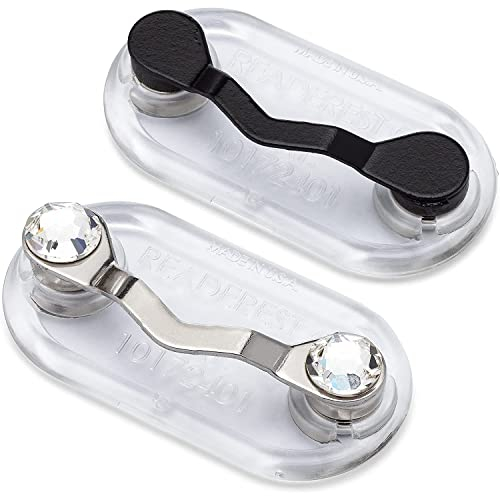 ReadeRest Brillenhalter, magnetisch, Schwarz/transparent, 2 Stück