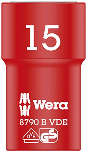 Wera 05004959001 8790 B VDE Zyklop-Steckschlüsseleinsatz, isoliert, mit 3/8 Zoll-Antrieb, 15.0 x 46.0 mm, 15