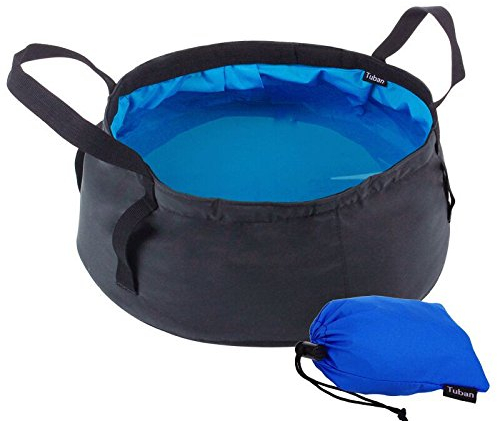 BJ-SHOP Bassin Pliant,Pliable Seau Bassin de Lavage portatif Leger et Etanche a l'eau avec Le Sac de Transport pour Le Camping de Voyage lavant la Peche 8.5L