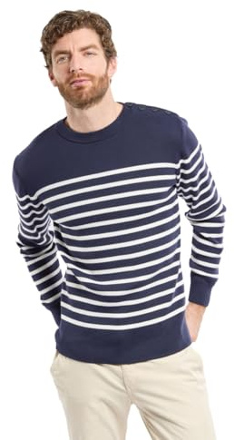Armor Lux Pull Marin Homme, GROIX, en Coton, Coupe Confort, Esprit Marin