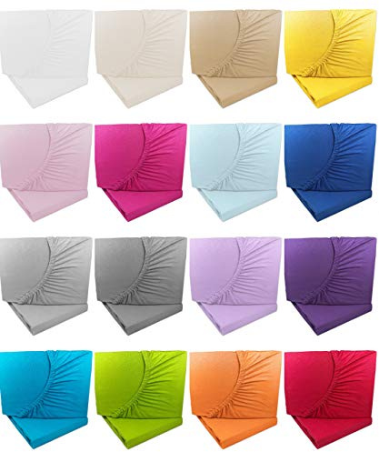 Doppelpack Kinder Jersey Spannbetttuch/Spannbettlaken 70x140 100% Baumwolle Rundumgummi (türkis)