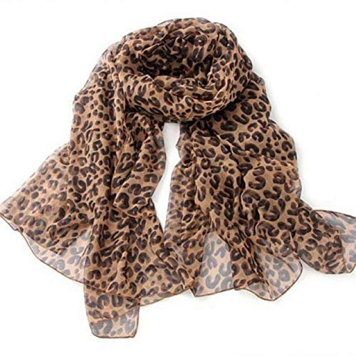 Aisoway Femmes Foulard Mode Classique motif léopard écharpe d'automne d'hiver mousseline légère longues Wraps Châle Echarpes pour dames filles