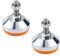 T Tulead Lot de 2 pieds réglables M12 x 50 mm en acier au carbone avec écrou de verrouillage - Base de 5,8 cm de diamètre, capacité de 362,9 kg - Résistant aux chocs pour établi, machine, armoire