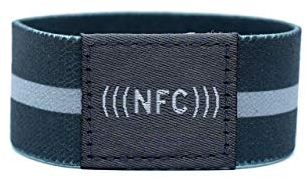 NFC Armband Stoff, flexibel, NTAG216, 924 Byte, grau, Größe M