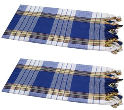 Dufte Momente 2 x Pestemal »Hamamtuch« Classic kariert blau ca. 80x180 cm - 80% Baumwolle, 20% Polyester