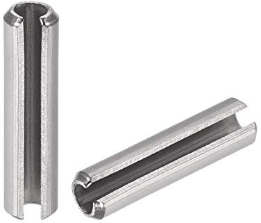 sourcing map Schlitz-Federstift, M5 x 35 mm, 304 Edelstahl, Spalten-Federrollen, Dübelstifte, einfarbig, 10 Stück