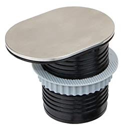 Emuca - Regletas enchufe encastrable, Regleta con tapa multienchufe con 1 enchufe schuko EU y 1 puerto USB, torre de enchufes vertical empotrable para encimera de cocina o escritorio