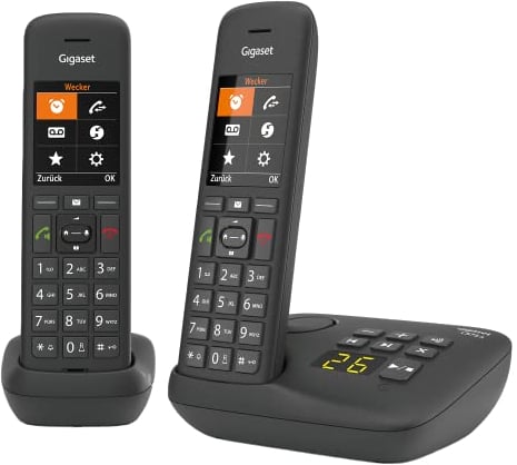 Gigaset C575A Duo - 2 Schnurlose DECT-Telefone mit Anrufbeantworter - großes Farbdisplay mit aktueller Benutzeroberfläche - Adressbuch - Jumbo-Modus und Anrufschutz, schwarz [Deutsche Version]