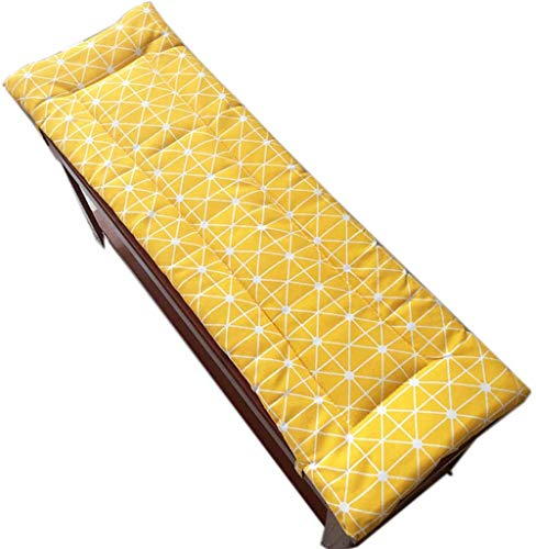 GGoty Bankauflage Bankkissen Outdoor/Indoor Bierbank-Auflage, Sitzauflage Bierzeltgarnitur gepolstert,strapazierstark und langlebig, bequemer Sitzkomfort, mit elastischen Bändern (150x40cm,Gelb)