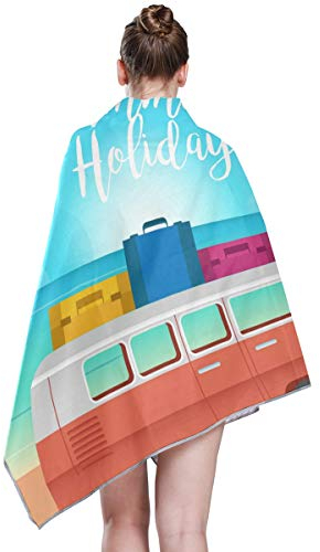 FANTAZIO VW Camper und Strand farbecht Badetuch schnelltrocknend Badetuch Gym Handtücher