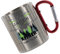 CreaLuxe Edelstahltasse mit Karabiner - Leg dich niemals mit einem Jäger an - wir kennen Plätze - 330ml, Tasse bedruckt, Kaffeetasse, Bürotasse, Metalltasse mit Name