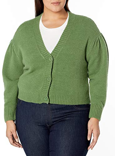 Kendall + Kylie Women's Plus Size Cropped Cardigan, Kissy Green, 3X