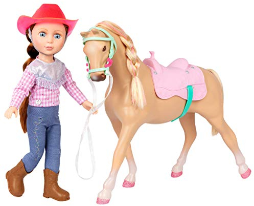 Glitter Girls - Jaime & Jumper - 36 cm Bewegliche Puppe mit Pferd - Jaime & Jumper - Reitoutfit mit Cowgirlhut - Spielzeug und Zubehör für Kinder ab 3 Jahren