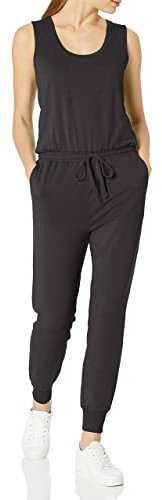 Amazon Essentials Tuta Studio Terry (in Taglie Forti) Donna, Nero, XXL Plus