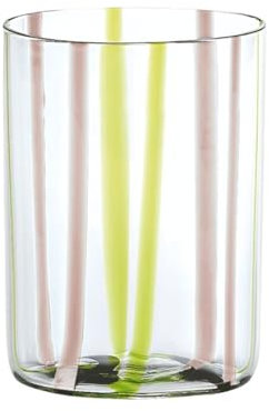 Bicchiere Tirache Zafferano in vetro borosilicato bicolore Verde-ametista box 6 pezzi