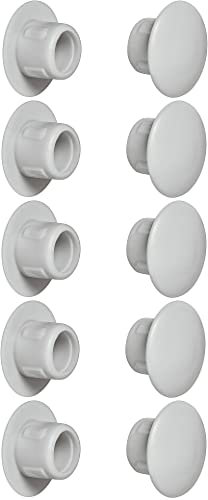 cyclingcolors 10x cache trou bouchon plastique 5mm à 35mm capuchon protection vis blanc noir gris marron meuble table chaise mur (Øtrou 6mm/Gris clair RAL 7035)